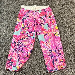 Lilly Pulitzer Pink and Blue Floral Kids Pants